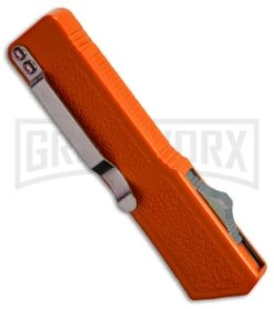 Lightning Orange D/A OTF Automatic Knife - Black Dagger Serr -Kershaw Shop lightning orange black dagger serr side cm large