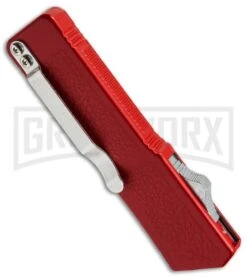 Lightning Red D/A OTF Automatic Knife - Dagger Satin Plain -Kershaw Shop lightning red satin dagger plain side cm large