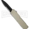 Lightning Tan D/A OTF Automatic Knife - Black Dagger Serr -Kershaw Shop lightning tan black dagger serr cm large