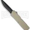 Lightning Tan D/A OTF Automatic Knife - Black Plain -Kershaw Shop lightning tan black plain large