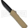 Lightning Tan D/A OTF Automatic Knife - Black Serr -Kershaw Shop lightning tan black serr large