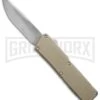 Lightning Tan D/A OTF Automatic Knife - Satin Plain -Kershaw Shop lightning tan plain blade large