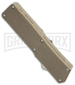 Lightning Tan D/A OTF Automatic Knife - Dagger Plain -Kershaw Shop lightning tan satin dagger plain bottom cm large