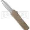 Lightning Tan D/A OTF Automatic Knife - Dagger Plain -Kershaw Shop lightning tan satin dagger plain cm large