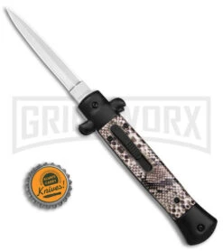 Mago 9" Sidewinder Italian Stiletto OTF Auto Knife Black - Dagger W/O Clip -Kershaw Shop mago 9in sidewinder italian stilleto otf ak black dagger w o clip gx 39434 td size large