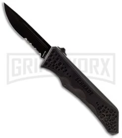 Schrade SCHOTF7BS Black OTF Spring Assisted Knife - Black Serr