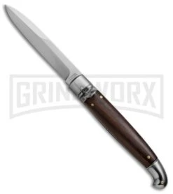 SKM 9.5" Cocobolo Fancy Lever Lock Automatic Stiletto Knife - Satin Bayo