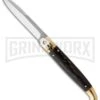 SKM 9.5" Sicilian Brass Lever Lock Dark Horn Automatic Knife - Bayonet -Kershaw Shop skm large lever lock dark horn bras large
