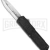 Titan Black D/A OTF Automatic Knife - Dagger Satin Serr -Kershaw Shop titan blk sil ser cm large