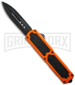 Titan D/A OTF Orange Automatic Knife - Dagger Black Plain