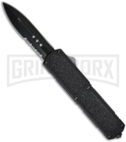 Titan Black D/A OTF Automatic Knife - Dagger Black Serr
