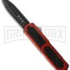 Titan Red D/A OTF Automatic Knife - Dagger Black Plain -Kershaw Shop titan red black plain large