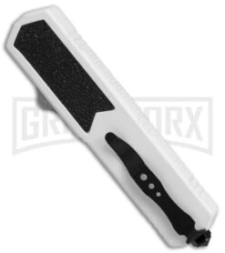 Titan White D/A OTF Automatic Knife - Tanto Black Serr -Kershaw Shop titan white tanto black serr BP 18458 er side large
