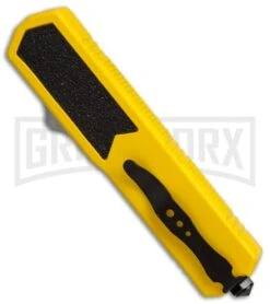 Titan Yellow D/A OTF Automatic Knife - Tanto Satin Plain -Kershaw Shop titan yellow tanto BP er side large